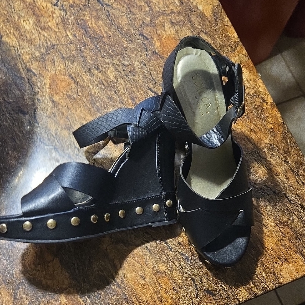 Sugar Black Studded Sandals